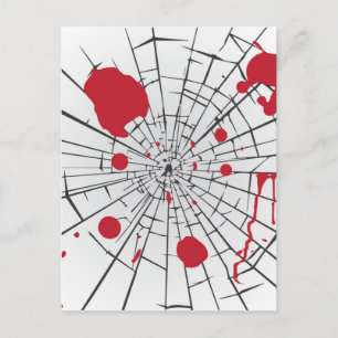 Postal vidrio destrozado de halloween