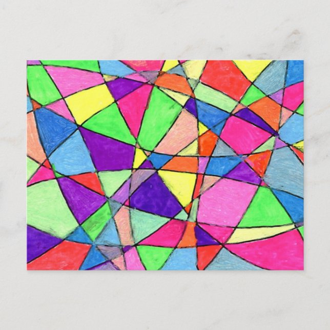 Postal "Vidrio Manchado" Abstract Design Postcard (Anverso)