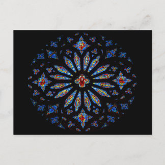Postal Vidrio manchado colorido de la iglesia