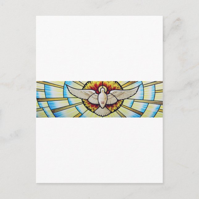 Postal Vidrio manchado del Espíritu Santo (Anverso)