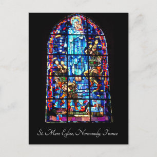 Postal Vidrio Manchado - St Mere Eglise
