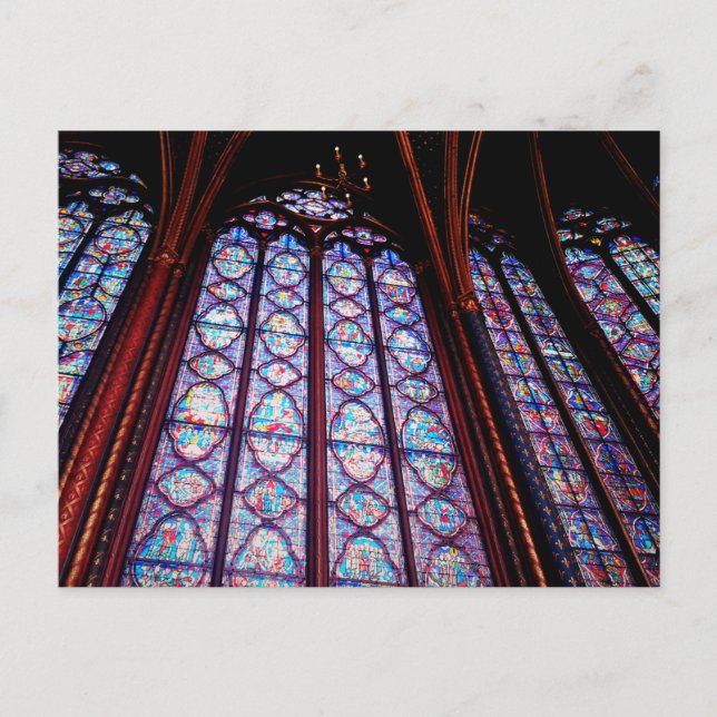 Postal Vidrio teñido de Sainte-Chapelle en París Foto (Anverso)