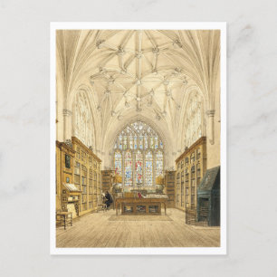 Postal Vieja biblioteca en el Vintage del Winchester Coll