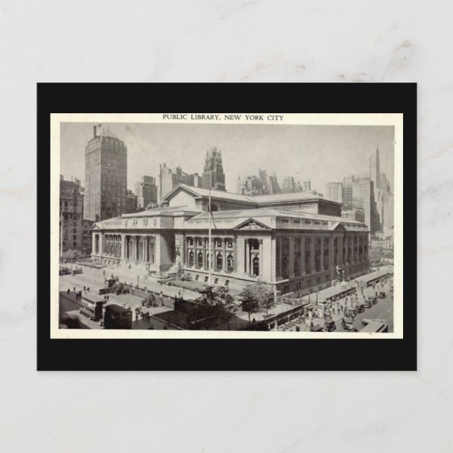 Postal vieja, biblioteca pública, New York City (Anverso)