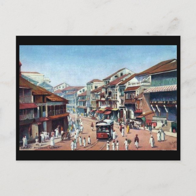 Postal vieja - Bombay, calle de Pydownie (Anverso)