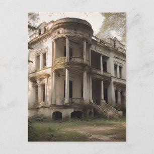 Postal Vieja Casa Blanca Abandonada