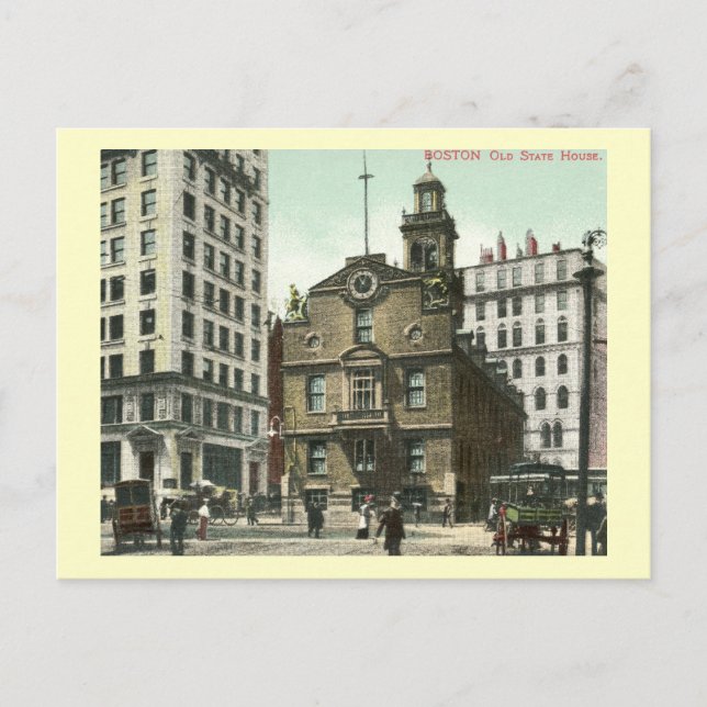 Postal Vieja Casa de Estado, Boston, época de 1905 (Anverso)