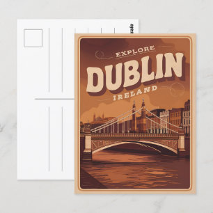 Postal Vieja ciudad de Dublín, regalos de viaje de la rep