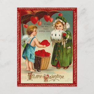 Postal vieja de la tarjeta del día de San Valentín