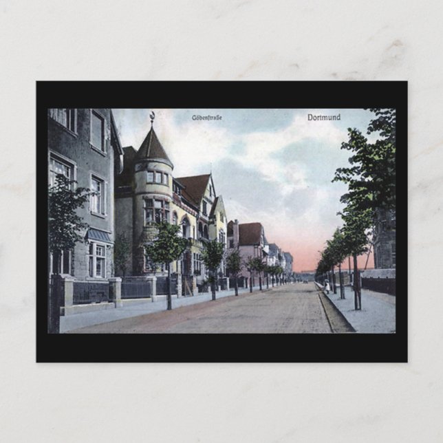 Postal vieja - Dortmund, Goebenstrasse en 1909 (Anverso)