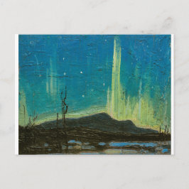 Postal Vieja escena de las luces del norte de Tom Thomson