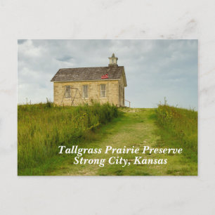 Postal Vieja escuela en Kansas Prairie