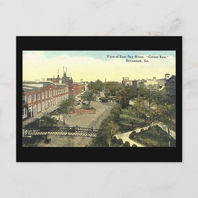 Postal vieja, fila de algodón, Savannah, Georgia (Anverso)