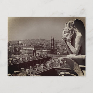 Postal Vieja Francia París Notre Dame Catedral pensadora