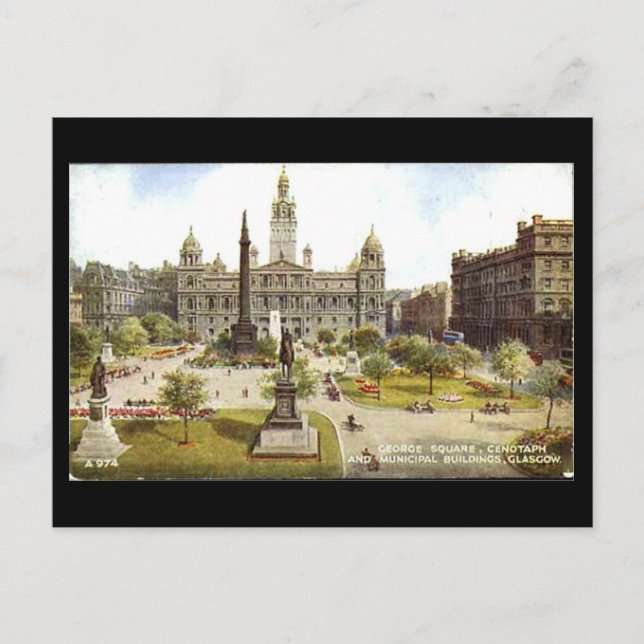 Postal vieja, Glasgow, cuadrado de George (Anverso)