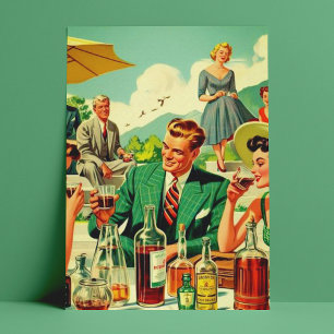 Postal Vieja Illusración Popular de los años 50