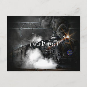 Postal Vieja Locomotora de Tren de Vino Gracias