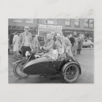Vieja motocicleta con coche lateral. Foto de cosec