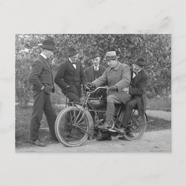 Postal Vieja motocicleta Fotografía de época (Anverso)