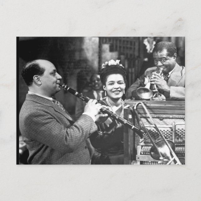 Postal Vieja música de jazz del barrio francés (Anverso)