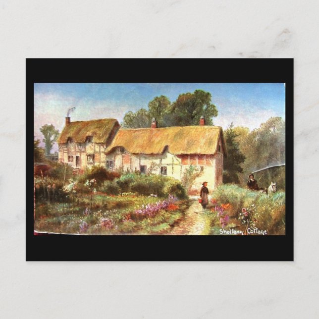 Postal Vieja postal, Shottery, la cabaña de Anne Hathaway (Anverso)
