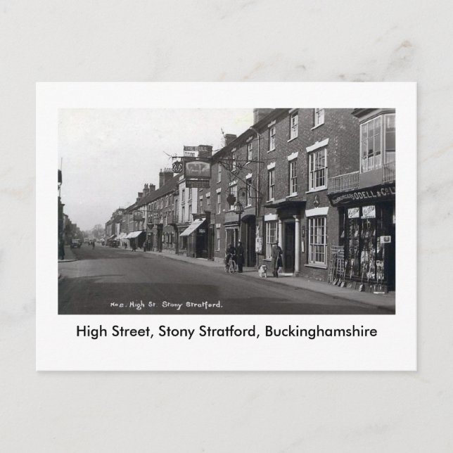 Postal Vieja postal, Stony Stratford High Street (Anverso)