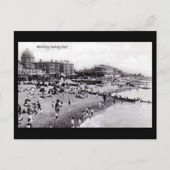 Postal Vieja postal, Worthing Beach (Anverso)