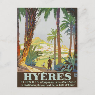 Postal Vieja Riviera Francesa 1925 - Hyeres