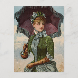 Postal Vieja Victoria con Parasol