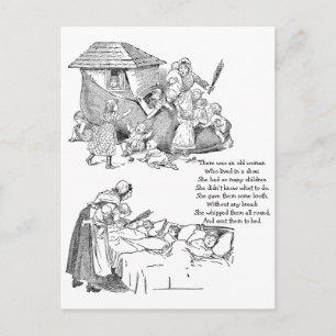 Postal Vieja viviendo en rhyme de jarra de zapatos