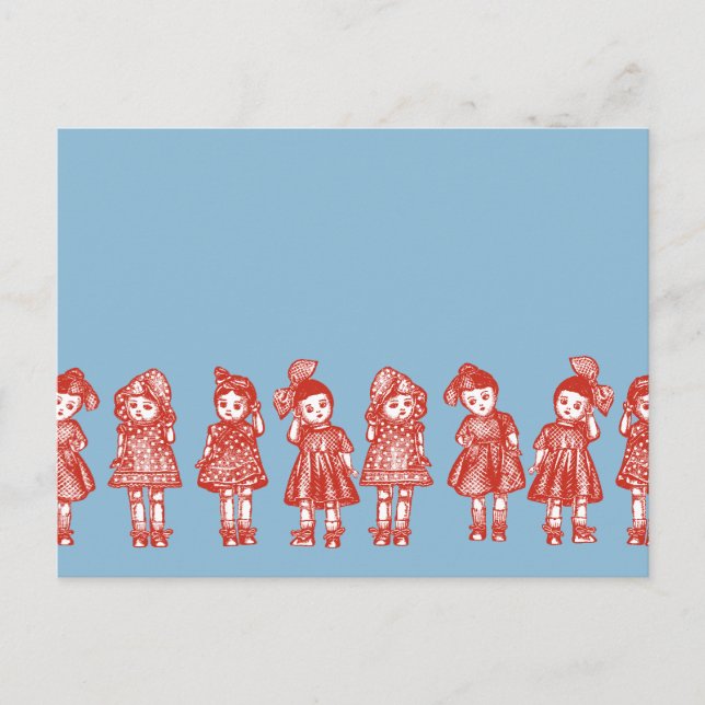 Postal Viejas muñecas de moda (Anverso)
