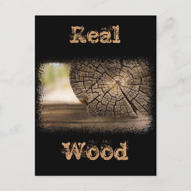 Postal Viejas texturas de madera de cabaña (Anverso)