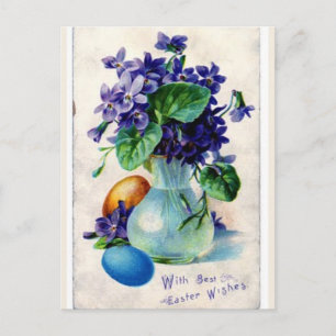 Postal Viejas Violetas Victorianas Y Saludos De Pascua De