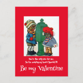 Postal Viejo afroamericano envía mi corazón a San Valentí