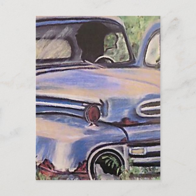 Postal Viejo arte de camiones vintage (Anverso)