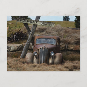 Postal Viejo coche