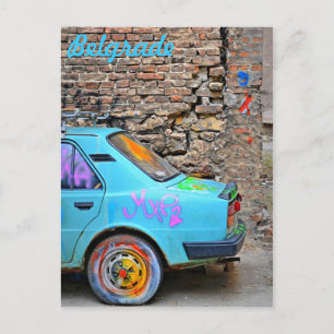 Postal Viejo coche