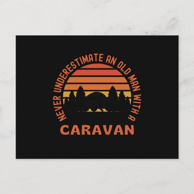 Postal Viejo Con Una Caravana Graciosa (Anverso)