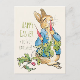 Postal Viejo conejito de Pascua en rábanos CC110