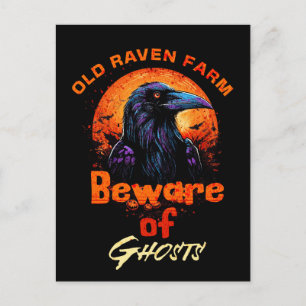 Postal Viejo Cuervo Halloween espeluznante