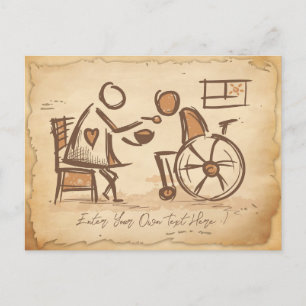 Postal Viejo cuidador de moda, asistente de Enfermería