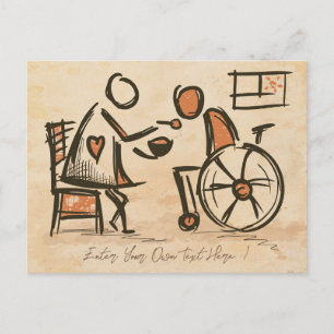 Postal Viejo cuidador de moda, asistente de Enfermería