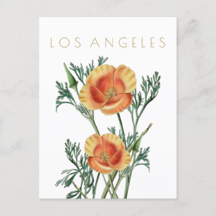 Postal Viejo de flores del estado de Los Ángeles a mediad