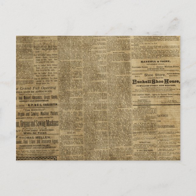 Postal Viejo diario de cosecha (Anverso)