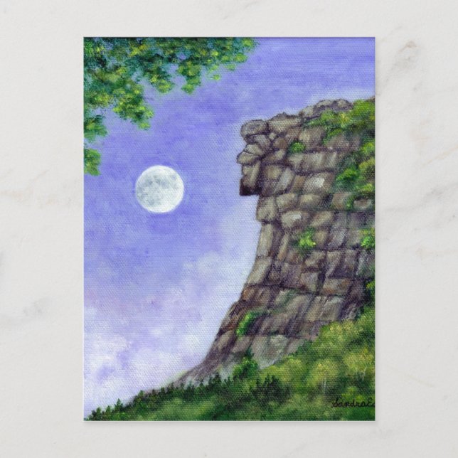 Postal Viejo Hombre De La Montaña New Hampshire Post Card (Anverso)