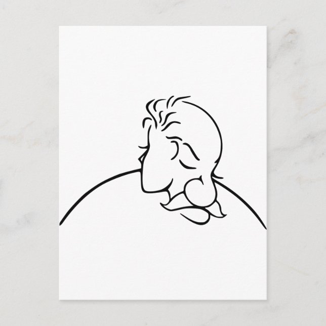 Postal Viejo hombre o señora joven ilusión óptica (Anverso)