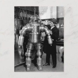 Postal Viejo juego de buceo con robots victorianos