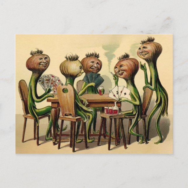 Postal Viejo juego de cartas de cebolla victoriana (Anverso)