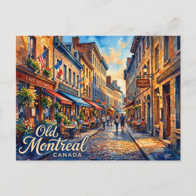 Postal Viejo Montreal Canadá (Anverso)