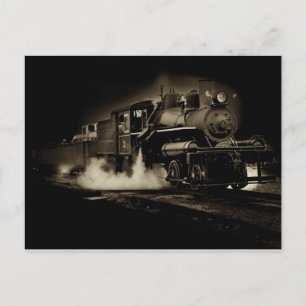 Postal Viejo tren de vapor a lo largo de la costa de Oreg